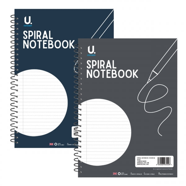 Spiral Writing Notebook Pad 28 x 20cm Assorted Colours P1016 (Large Letter Rate)