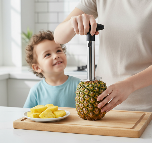 Metal Pineapple Corer Kitchen Tool Fruit Slicer with Plastic Handle 23 x 8 x 3cm 1503 (Parcel Rate)