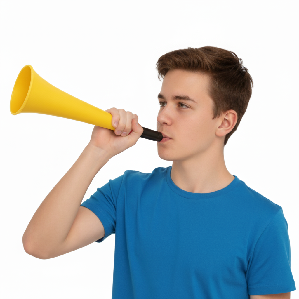 Large Plastic Carnival Festival Party Woofer Horn with String 37cm Assorted Colours N52198 (Parcel Rate)