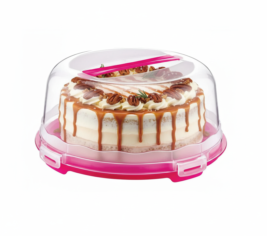 Plastic Cake Pastry Carry Storage Box with Cover 30 cm Assorted Colours D30306 (Parcel Rate)