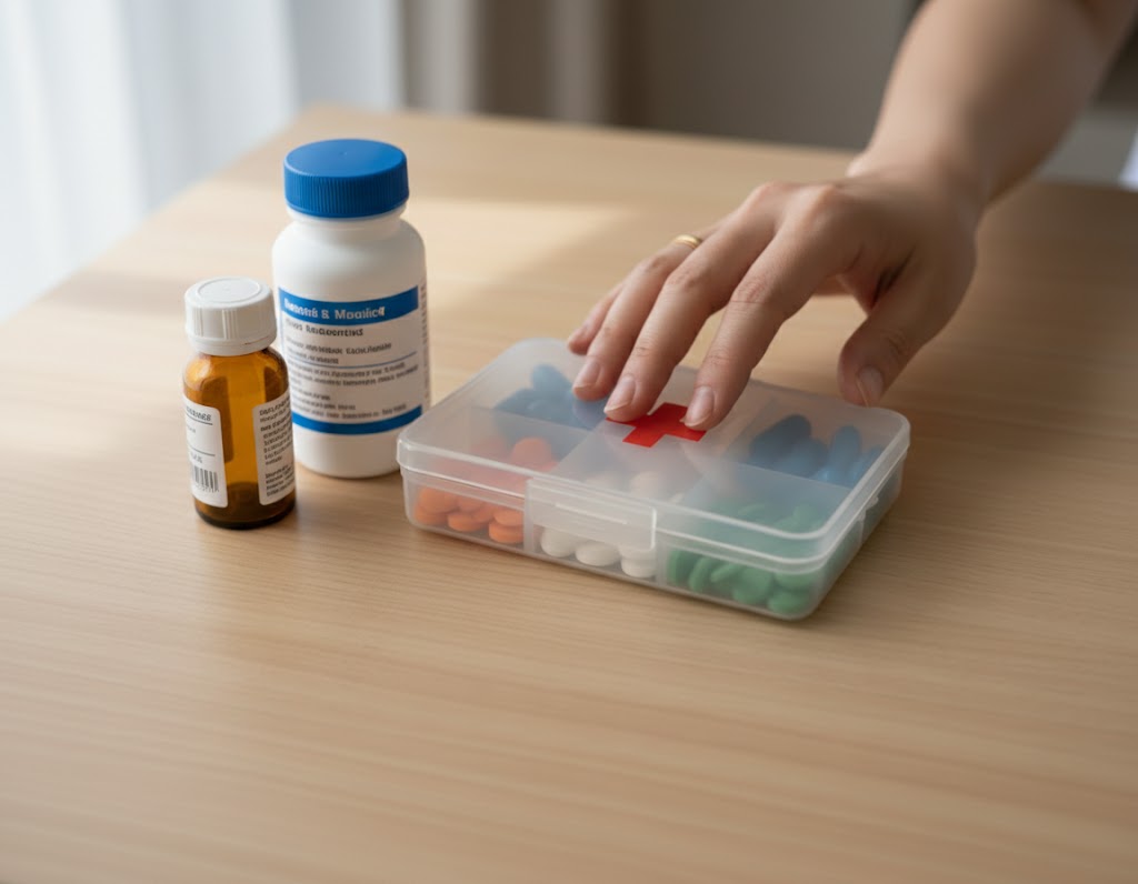 Clear Plastic First Aid Pill Box Organiser 9 x 6cm 5542