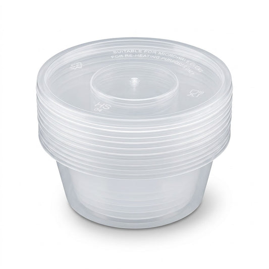 1000ml Round Food Storage Containers with Lids, 4-Piece Pack, 147 x 88mm, SKU MX7018