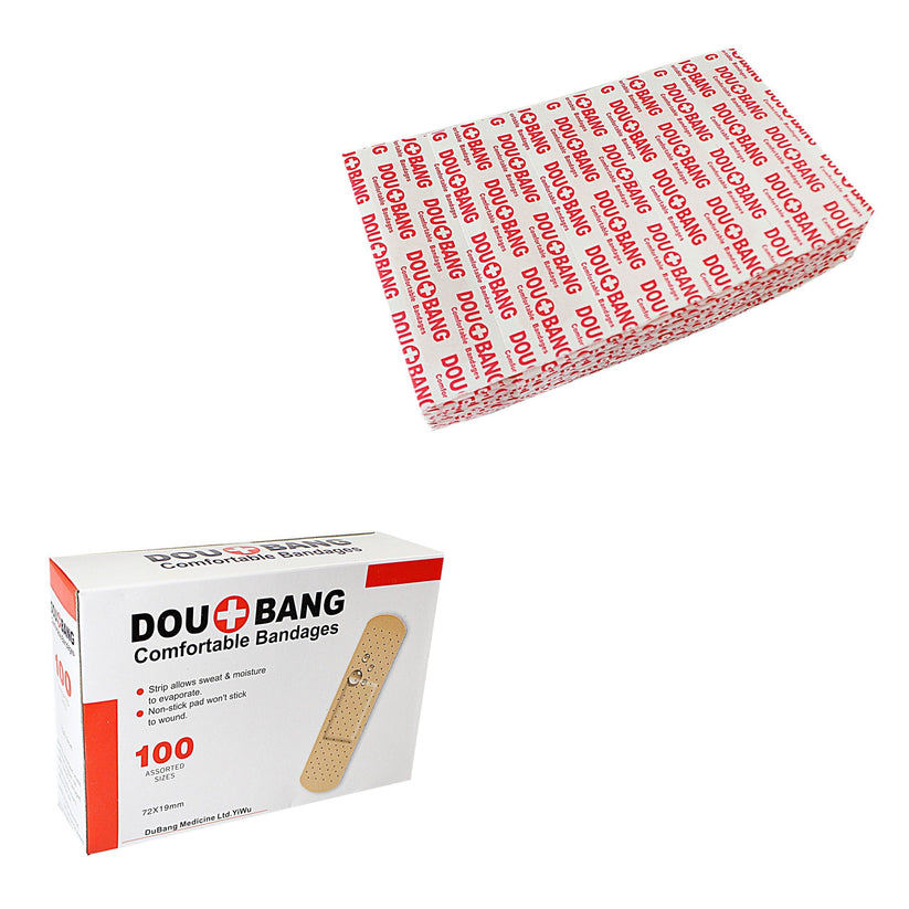 100 Piece Assorted Comfortable Bandages Different Sizes 9669 (Parcel Rate)