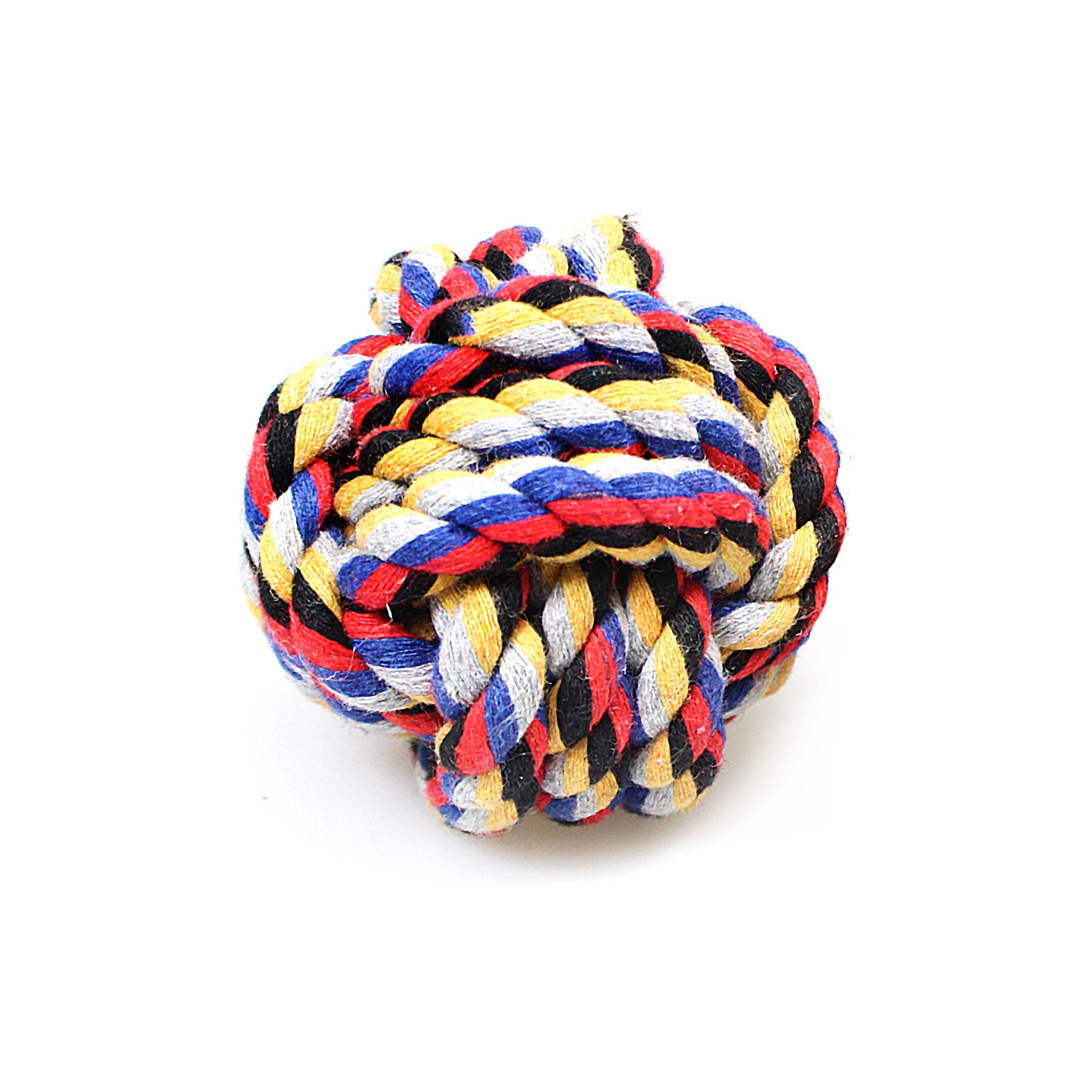 Pet Rope Ball Pet Dog Chewing Teething Knotted Rope Ball 6.5 cm Assorted Colours 004 ...