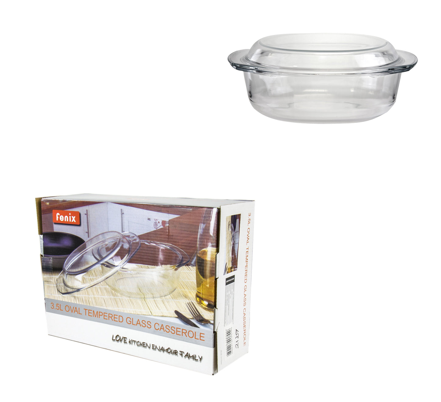 Durane Tempered Glass Oven Casserole with Lid 3.5L 2129 / 9727 (Parcel Plus Rate)