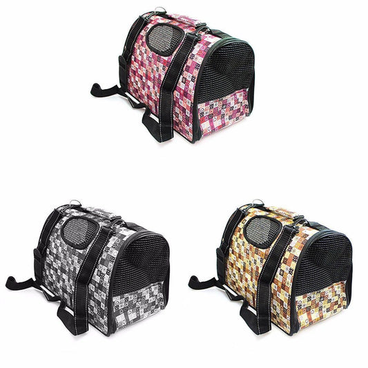 Pet Dog Cat Foldable Carry Case with Handle and Printed Design 47 x 30cm Assorted Designs 0080 (Parcel Rate)