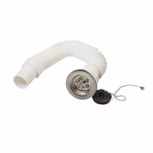 1 1/4" Multipurpose Plastic Water Pipe with Drain 30cm Extends to 80cm 4816 (Parcel Rate)