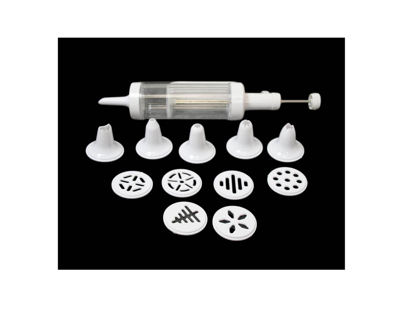 Plastic Cookie Press and Cake Decorator Set of 12 4160 (Parcel Rate)