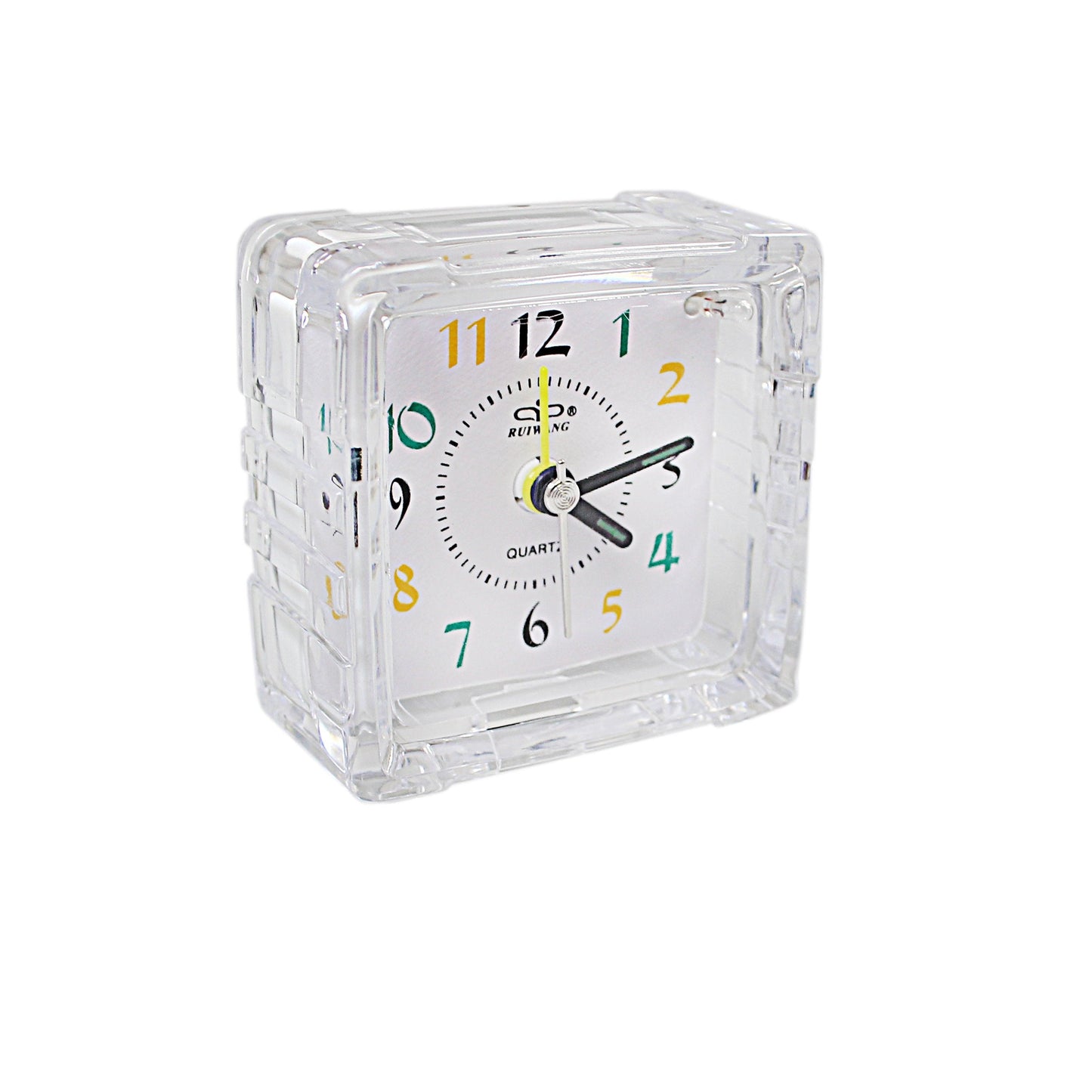 Small Mini Travel Office Square Quartz Bedside Desk Travelling Alarm Clock 6.5 x 7 x 3.5cm 3075 (Parcel Rate)
