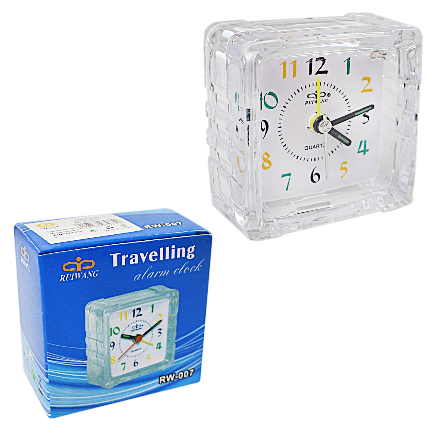 Small Mini Travel Office Square Quartz Bedside Desk Travelling Alarm Clock 6.5 x 7 x 3.5cm 3075 (Parcel Rate)