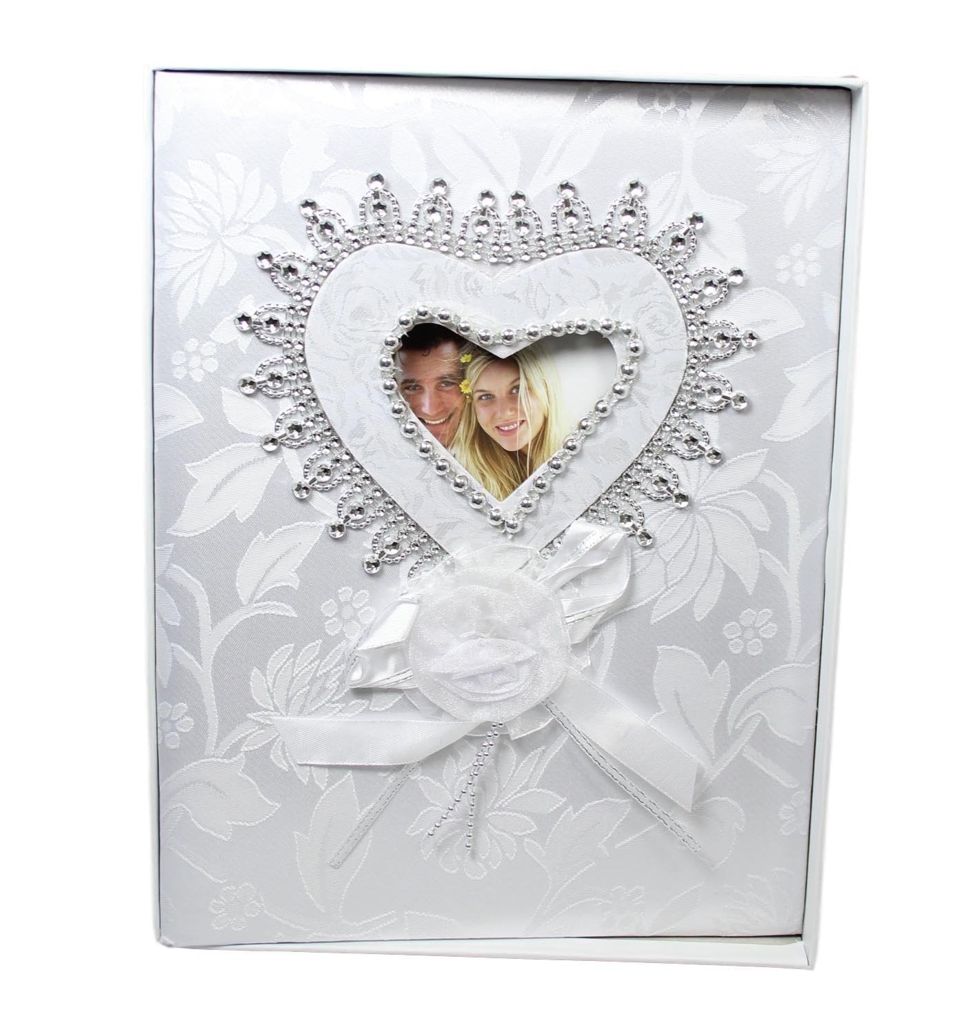 Traditional Royal White Wedding Photo Album With Box 5 x 7'' 25 Pages 5530