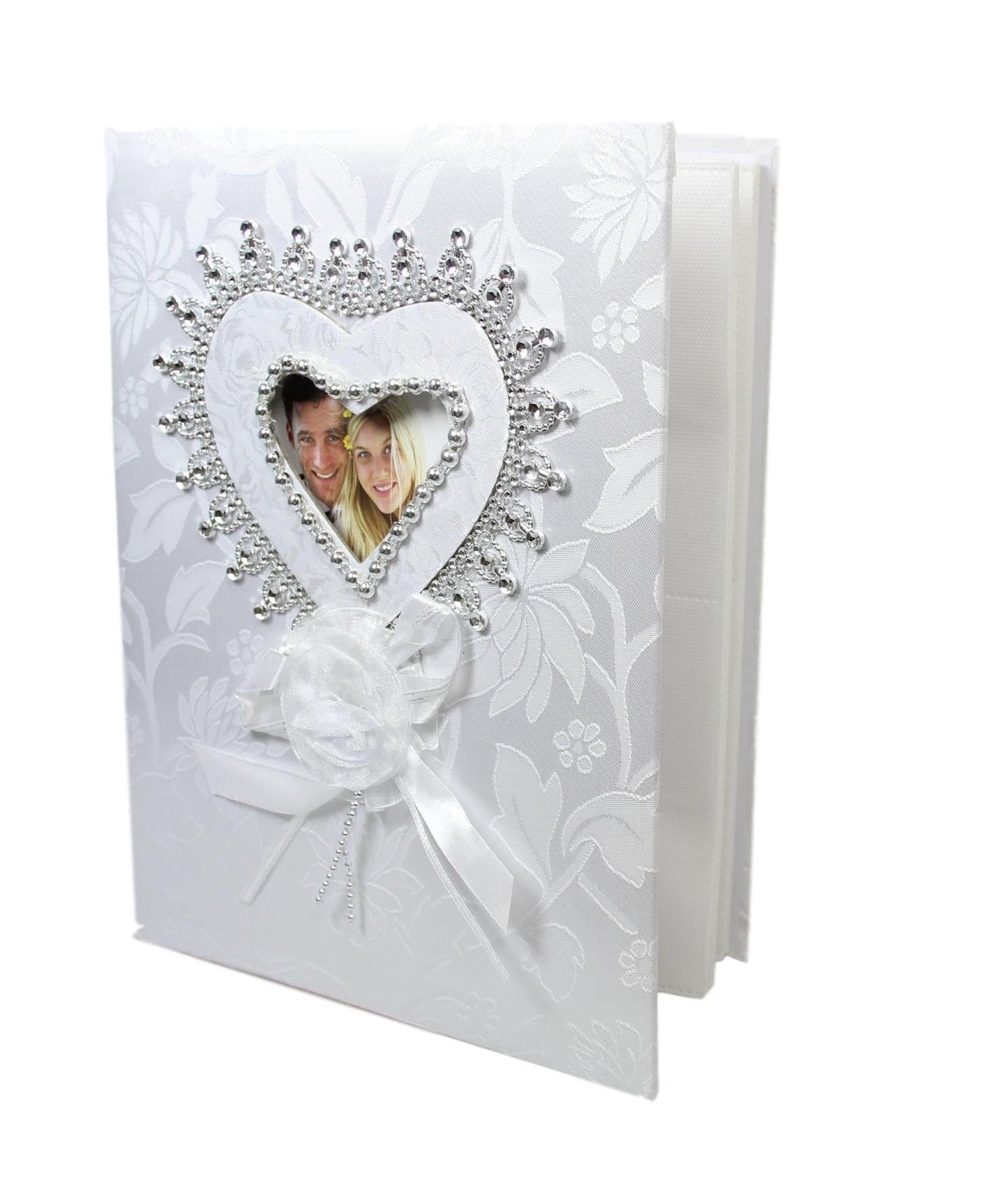 Traditional Royal White Wedding Photo Album With Box 5 x 7'' 25 Pages 5530