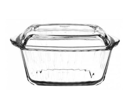 PB Borcam Square Casserole Cooking Baking Oven Dish with Lid 2.6 Litre 59049 (Parcel Plus Rate)