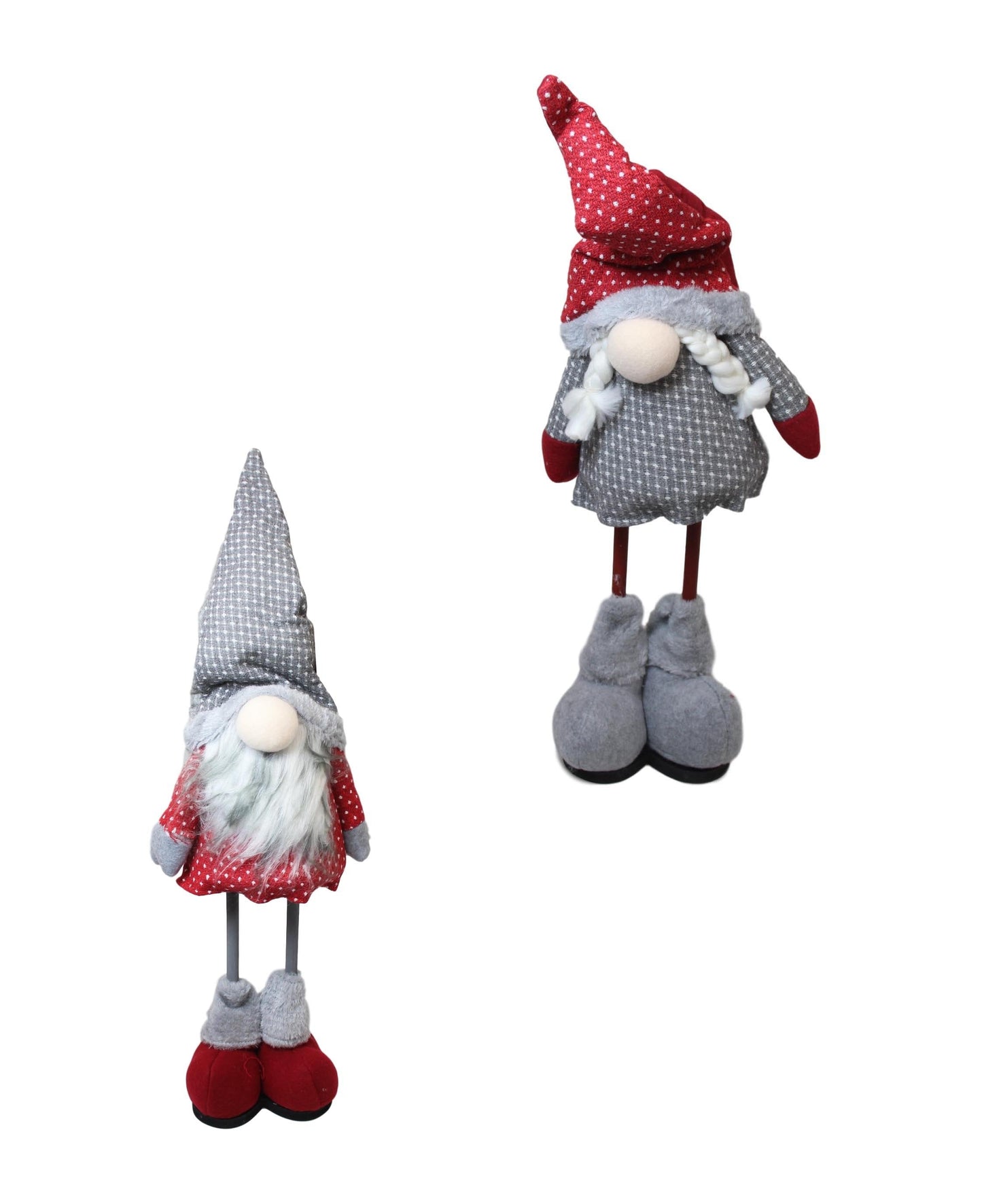 Christmas Festive Decorative Red Grey Standing Gnome 50cm Assorted Designs 5965 (Parcel Rate)