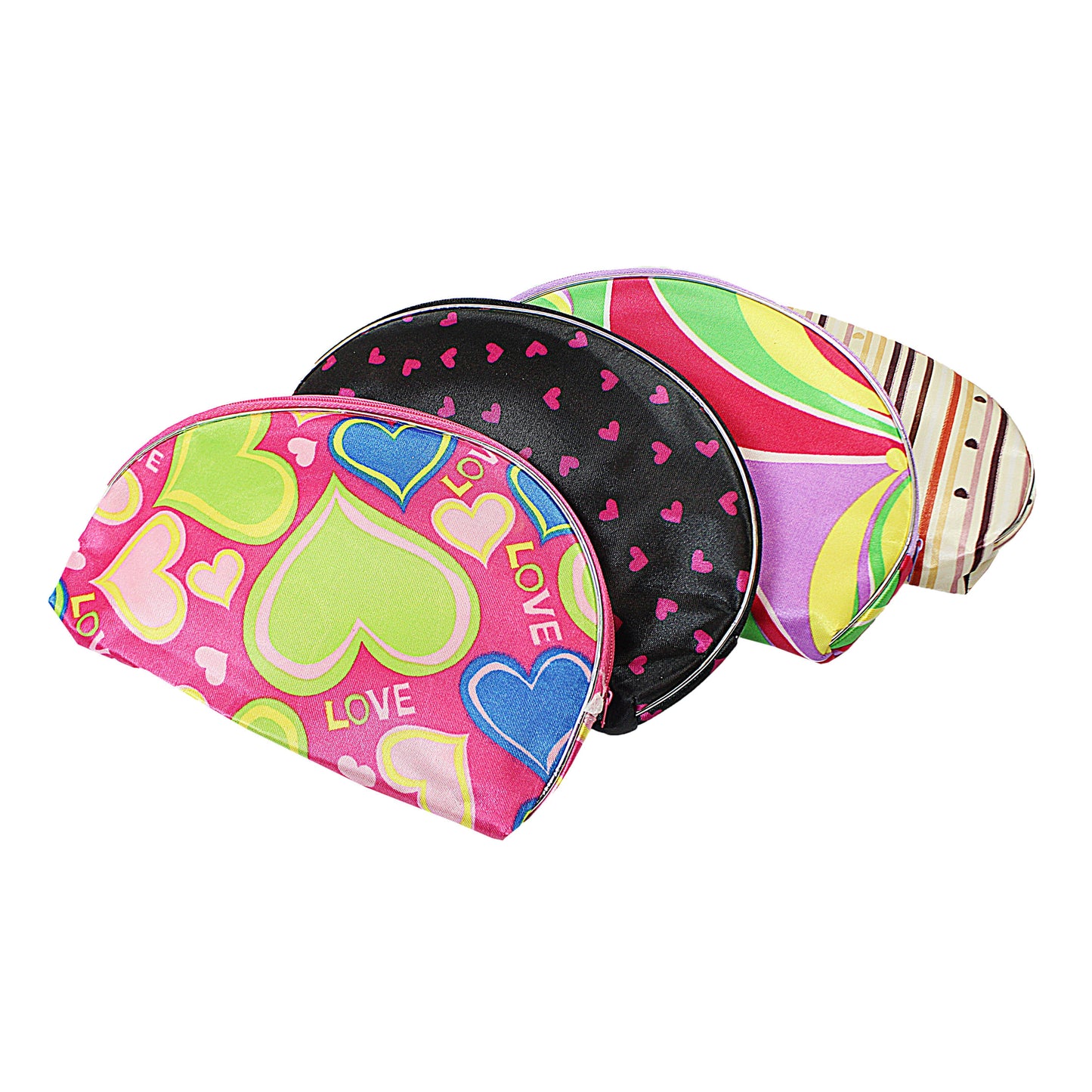 Makeup Toiletry Cosmetics Bag Pouch Set of 5 Assorted Designs and Colours 2269 (Parcel Rate)