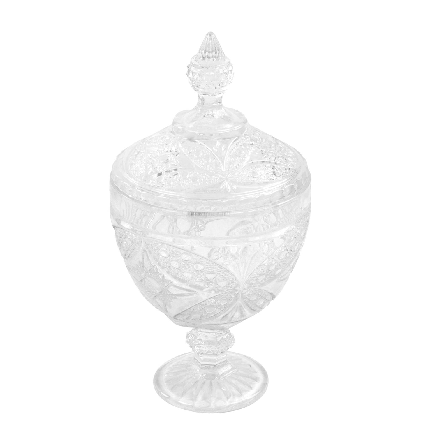 Glass Sweets Sugar Candy Footed Bowl with Lid 15 x 27cm 8849 / 9759 (Parcel Plus Rate)