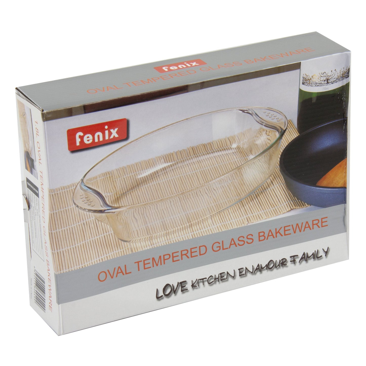 Durane Oval Tempered Glass Oven Casserole Baking Dish 1.8L / 30 x 21 x 6.5cm 8966 (Parcel Plus Rate)