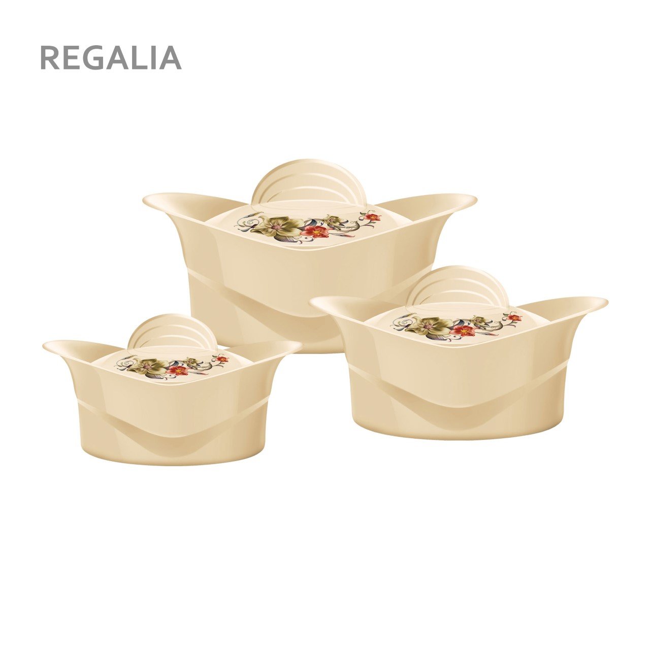 SQ Professional Regalia Insulated Hot Pot Set of 3 Beige 5000-8000-10000ml 6552 (Big Parcel Rate)