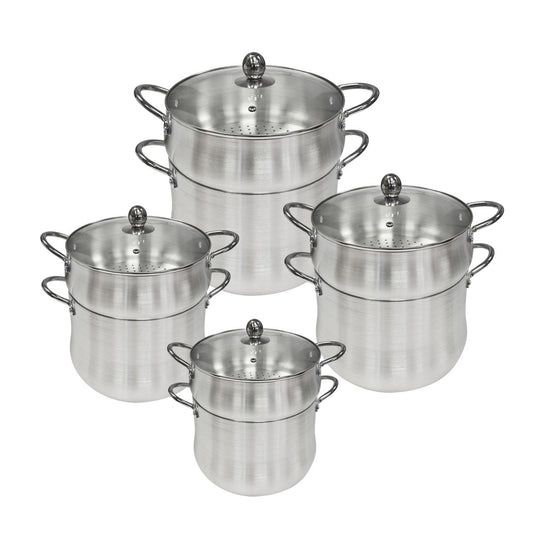 Aluminium Cous-Cous Pot Set of 4 16-18-20-22  9516 (Big Parcel Rate)