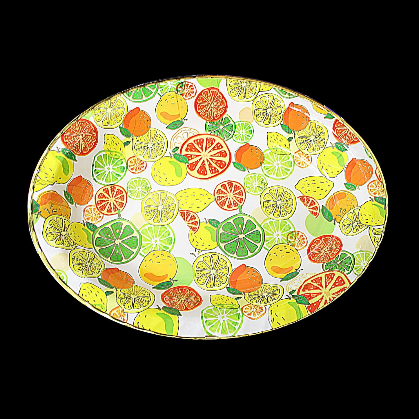 Plastic Oval Coffee Tea Serving Tray with Printed Design 45cm x 35 x 5cm Assorted Designs 1387 (Parcel Rate)