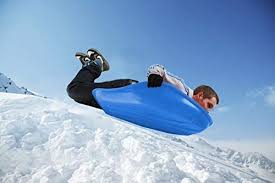 Plastic PVC Stingray Snow Sledge  Sleigh 94 x 70 cm Blue S1B (Big Parcel Rate)