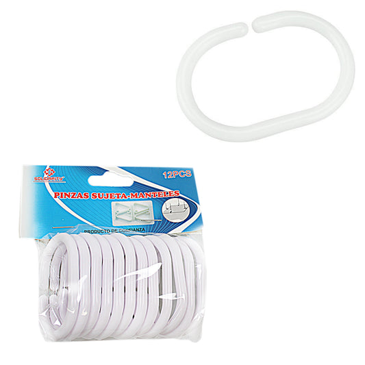 12 Plastic Shower Curtains Rings Hooks Easy Glide Bathroom Curtain Hooks  2634