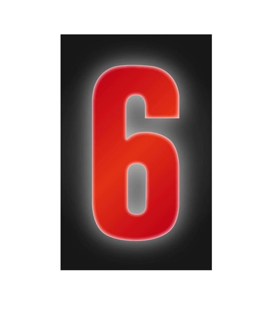 x 1 High Visible Wheelie Bin Reflective Number 6 Sticker Home Dustbin Office 16cm TT-0116 (Large Letter Rate)