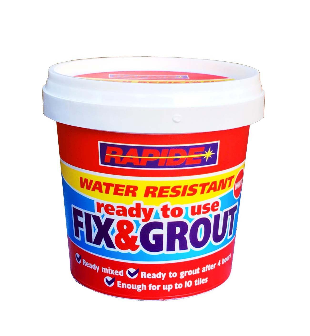 Rapide Water Resistant Ready To Use Fix and Grout Ready Mixed 500g Tub ...