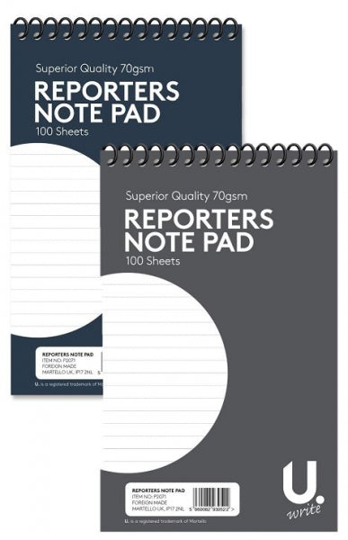 Reporters  Writing Notepad 72 Pages 22 x 13 cm Assorted Colours P2071 (Large Letter Rate)