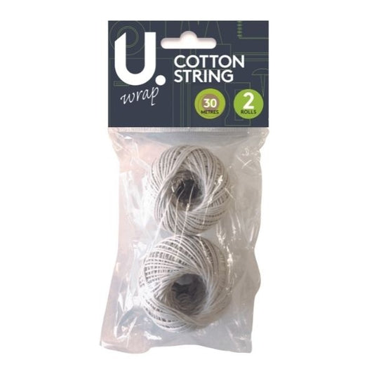 2 x 30 Metres Pack Cotton Ball String Craft Cotton Ball Off White P2407 (Parcel Rate)