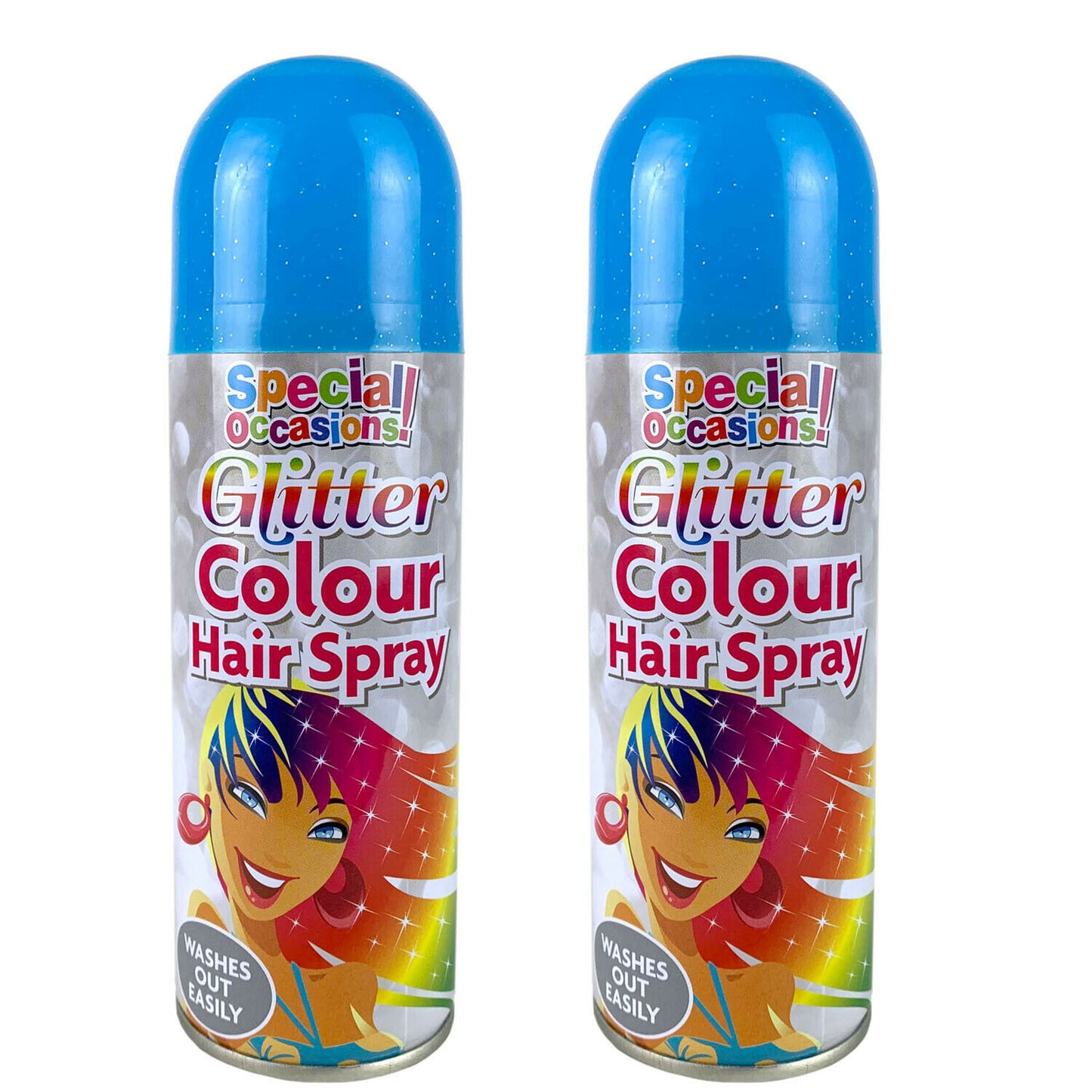 Rapide Washable Glitter Colour Hairspray 200ml Assorted Colours 5509 (Parcel Rate)