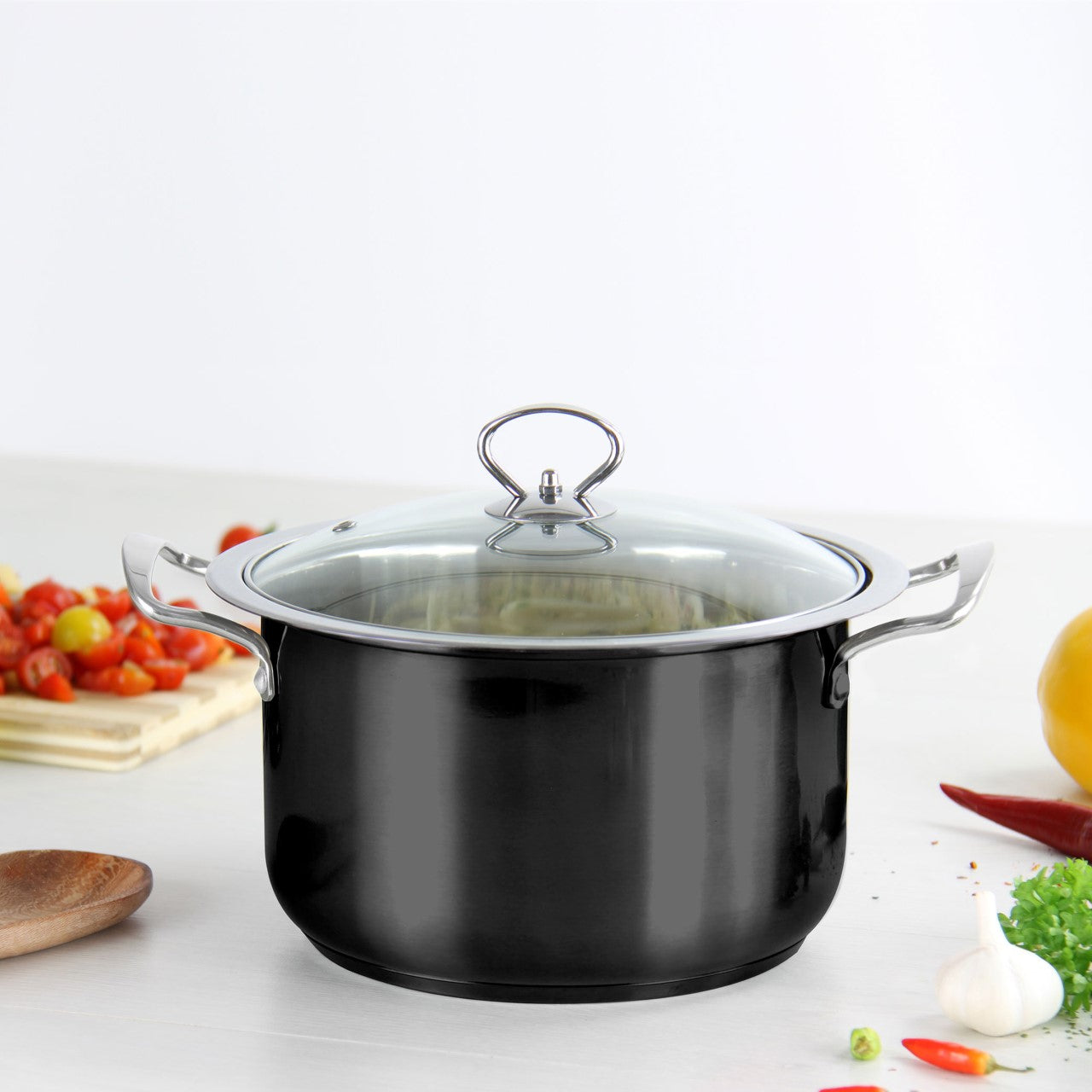 SQ Professional Gems Stainless Steel Stockpot Set of 4 Onyx 18-20-22-24cm 9579 (Big Parcel Rate)